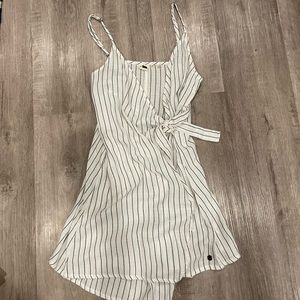 Roxy Pinstriped Wrap Skort Dress
